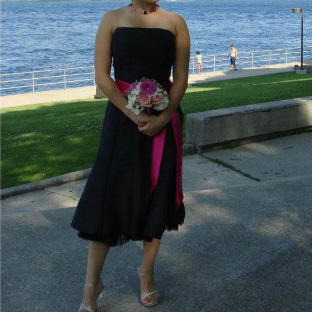 Black Strapless cocktail/ formal dress.  Approximate size 2/4